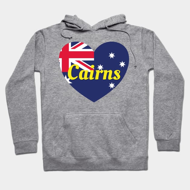 Cairns QLD Australia Australian Flag Heart Hoodie by DPattonPD